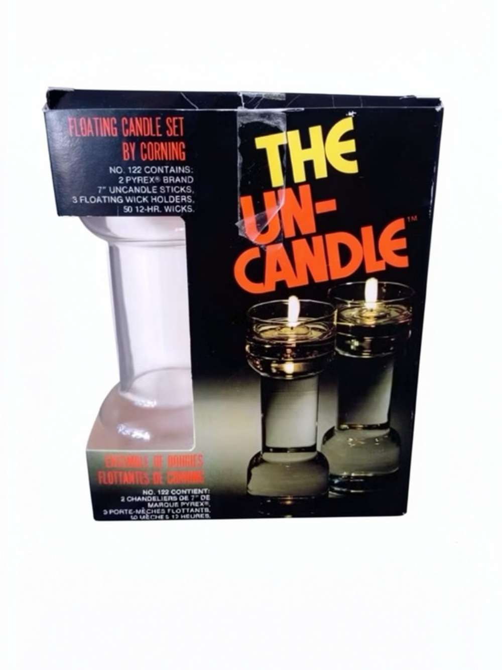 The Un-Candle Floating Candle Set by Corning. Vintage from 1970s